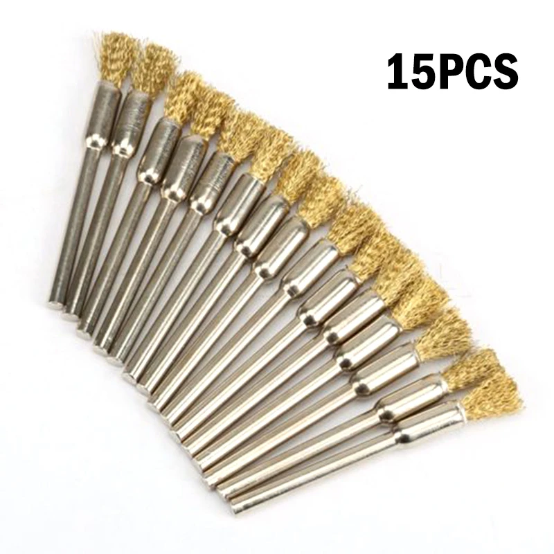 15pcs 5mm Diameter 40mm Shank Brass Rotary Wire Wheel For Polishing Removing Rust Corrosion Power Drill Tool
15pcs 5mm Diameter 40mm Shank Brass Rotary Wire Wheel For Polishing Removing Rust Corrosion Power Drill Tool
