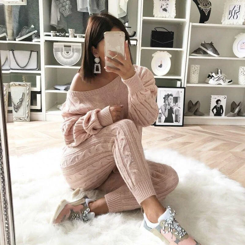 Autumn New Cotton Tracksuit Women 2 Piece Set Sweater Top+Pants Knitted Suit O-Neck Knit Set Women Outwear 2 Piece Set
Autumn New Cotton Tracksuit Women 2 Piece Set Sweater Top+Pants Knitted Suit O-Neck Knit Set Women Outwear 2 Piece Set