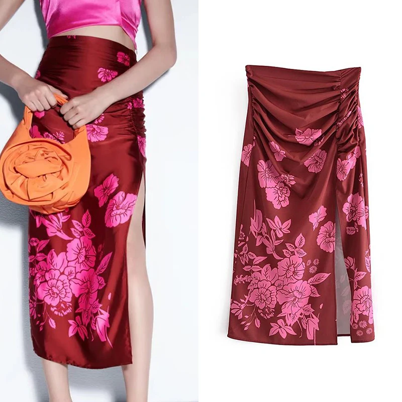 ZA 2022 Print Women Mid-Calf Skirt Spring Summer High Waist Casual Folds Skirts Elegant Fashion Party A-line Skirt
ZA 2022 Print Women Mid-Calf Skirt Spring Summer High Waist Casual Folds Skirts Elegant Fashion Party A-line Skirt