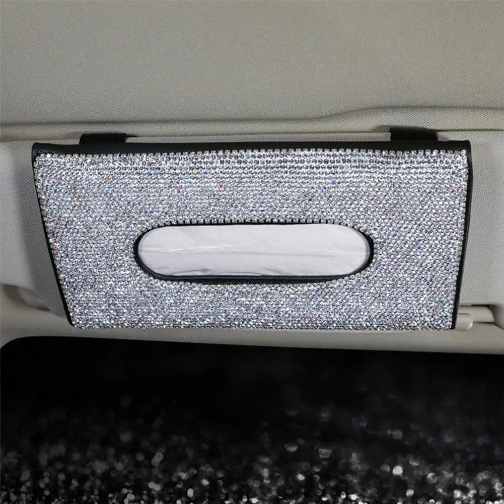 Luxury Crystal Car Tissue Box Sun Visor Diamond Leather Hanging Napkin Universal Holder Car Decoration Tissue Car Box O5H6
Luxury Crystal Car Tissue Box Sun Visor Diamond Leather Hanging Napkin Universal Holder Car Decoration Tissue Car Box O5H6