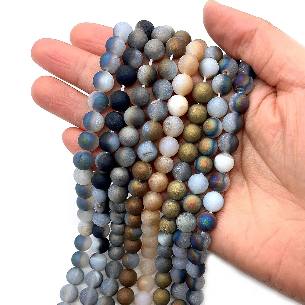 Natural Stone Beads Electroplating Colored Agate Round Loose Spacer Beads Fashionable for Jewelry Making Gem Bracelet Beads
Natural Stone Beads Electroplating Colored Agate Round Loose Spacer Beads Fashionable for Jewelry Making Gem Bracelet Beads