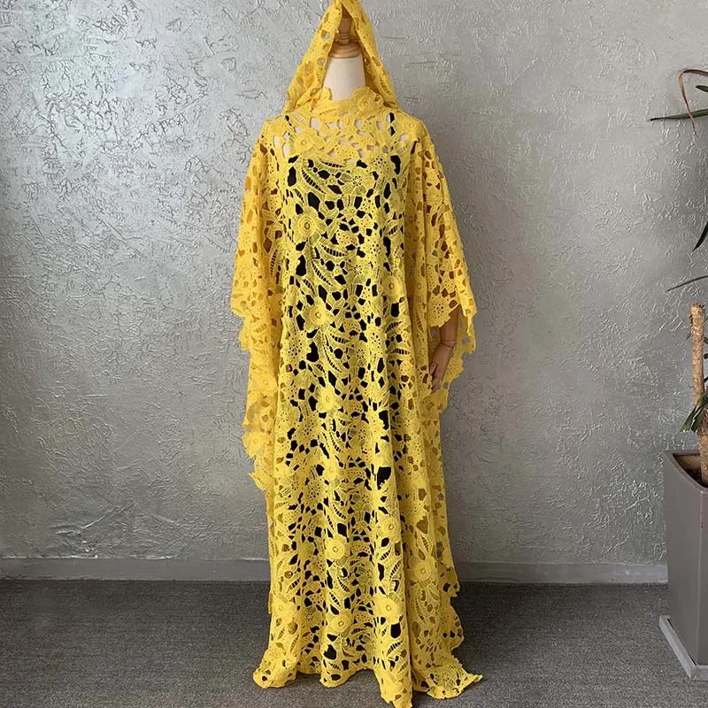 Elegant Party African Dresses For Women New Style African Women's Dashiki Water Soluble Lace Loose Long Dress With Scarf
Elegant Party African Dresses For Women New Style African Women's Dashiki Water Soluble Lace Loose Long Dress With Scarf