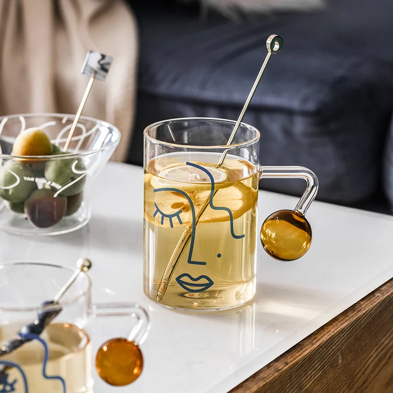 500ml Face Art Glass Cup Nordic Home Decor Creative Coffee Mug With Ball Handle Kitchen Drinkware Cup Gift For Couple Friend Her
500ml Face Art Glass Cup Nordic Home Decor Creative Coffee Mug With Ball Handle Kitchen Drinkware Cup Gift For Couple Friend Her