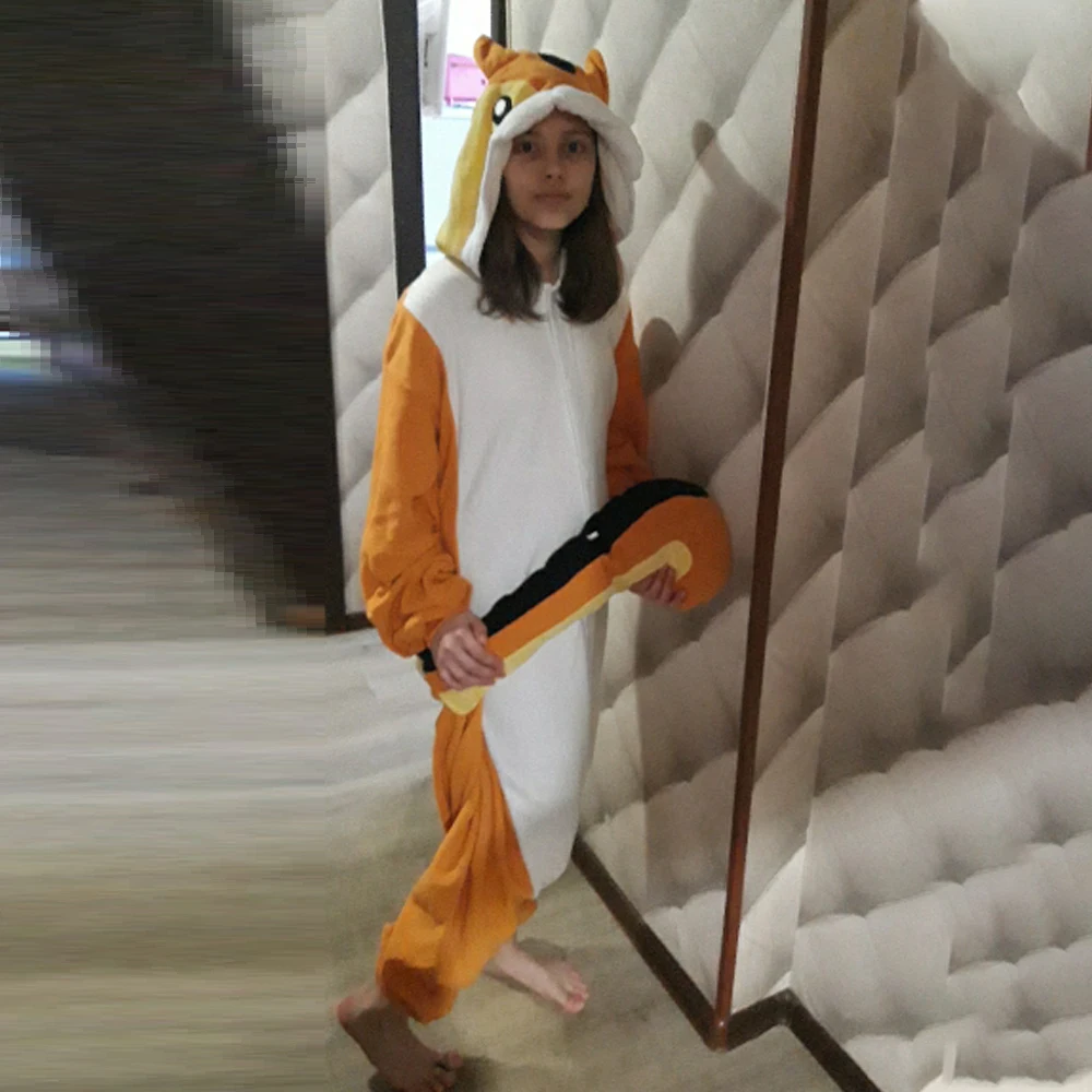 Loose Oneise Women's Kigurumi Squirrel Cartoon Long Sleeve Winter Ladies Jumpsuit Warm Thck Fleece Pajama Suit for Female 2021
Loose Oneise Women's Kigurumi Squirrel Cartoon Long Sleeve Winter Ladies Jumpsuit Warm Thck Fleece Pajama Suit for Female 2021