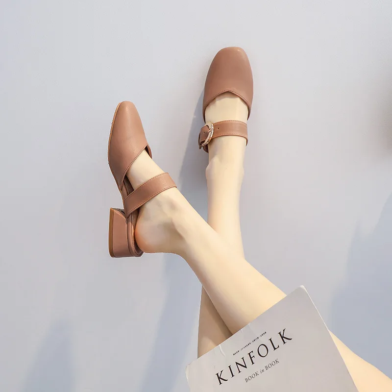 ZAR Woman 2021 Shoes Flat Bottom Summer Fashion Thick Heel Round Head Low-Heeled Women's Sandals Slippers Women Chaussure Femme
ZAR Woman 2021 Shoes Flat Bottom Summer Fashion Thick Heel Round Head Low-Heeled Women's Sandals Slippers Women Chaussure Femme