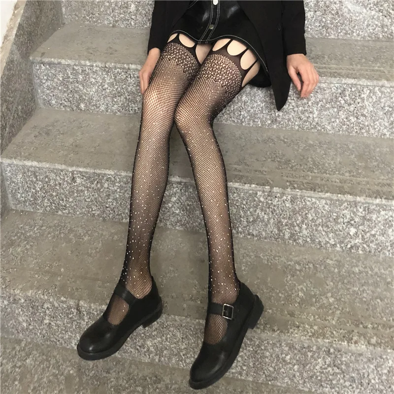 Women's Tights Sling Belt Diamond Black Stockings Women Lace Pantyhose Black JK Lolita Socks Fishnet Mesh Sexy Stockings
Women's Tights Sling Belt Diamond Black Stockings Women Lace Pantyhose Black JK Lolita Socks Fishnet Mesh Sexy Stockings