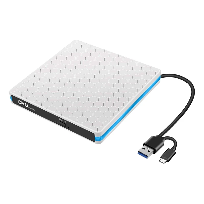 External DVD CD Drive With USB 3.0 And Type-C Interface, Portable USB CD-RW/DVD-RW Writer Reader Player Burner
External DVD CD Drive With USB 3.0 And Type-C Interface, Portable USB CD-RW/DVD-RW Writer Reader Player Burner