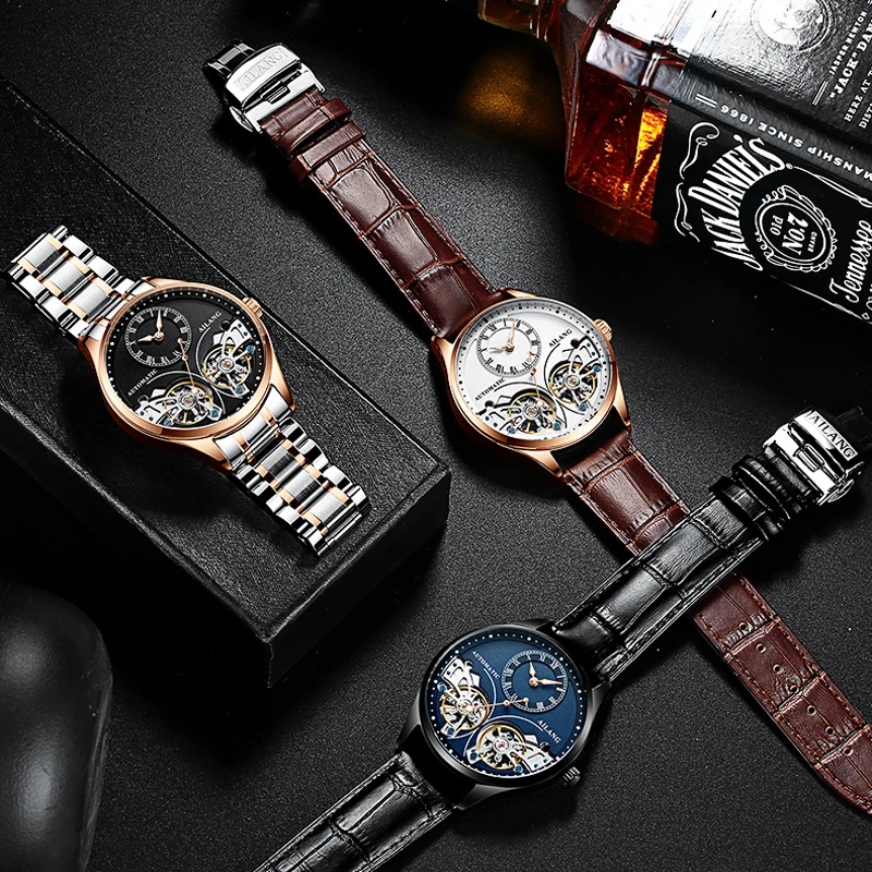 AILANG Double Tourbillon Automatic Mechanical Watch Business Men's Watches Top Brand Luxury Leatehr Waterproof Steampunk Watch
AILANG Double Tourbillon Automatic Mechanical Watch Business Men's Watches Top Brand Luxury Leatehr Waterproof Steampunk Watch