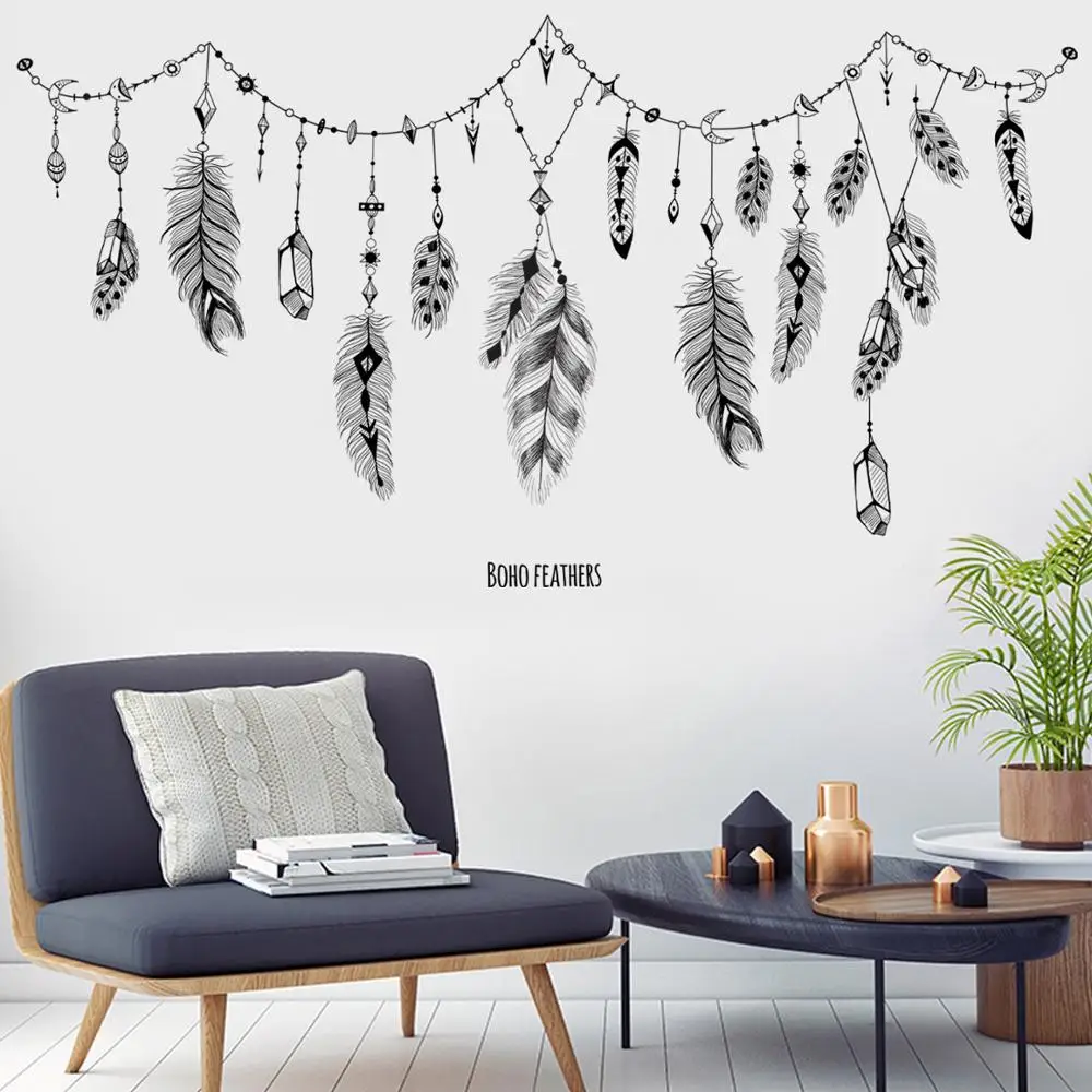 black boho feathers wall stickers for bedroom living room bathroom bar kitchen wall decor removable art decals mural diy
black boho feathers wall stickers for bedroom living room bathroom bar kitchen wall decor removable art decals mural diy