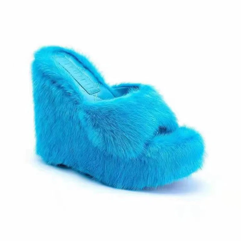 Fur Sandals Flat Wedge Heel Sandals 2021 Autumn New Women High-heeled Furry Drag Fashion Outdoor All-match Shoes Sandalias Mujer
Fur Sandals Flat Wedge Heel Sandals 2021 Autumn New Women High-heeled Furry Drag Fashion Outdoor All-match Shoes Sandalias Mujer