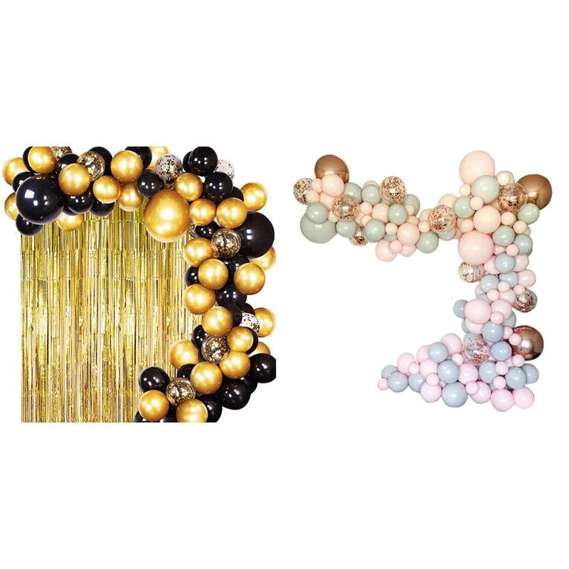 169Pcs Macaron воздушные шары арочный комплект с 106 шт. цвета: черный, золотистый, воздушные шары с золотым занавеска с блестками черного и золотого...
169Pcs Macaron воздушные шары арочный комплект с 106 шт. цвета: черный, золотистый, воздушные шары с золотым занавеска с блестками черного и золотого...