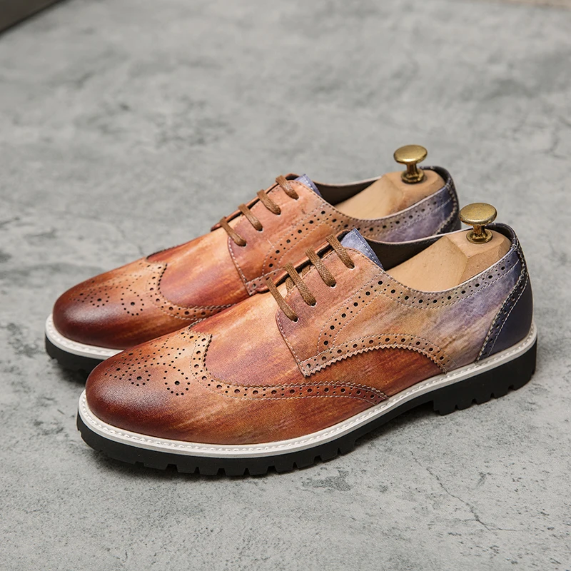 Brand Large Size Men Oxford Shoes Lace-up Block Wedding Men Dress Shoes Retro Comfortable Men Leather Shoes Chaussures Homme
Brand Large Size Men Oxford Shoes Lace-up Block Wedding Men Dress Shoes Retro Comfortable Men Leather Shoes Chaussures Homme