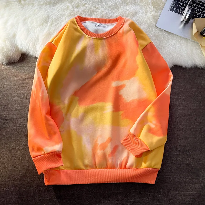 Tie-dye Crewneck Sweater Men's Ins Trend Casual Pullover Plus Velvet Long-sleeved T-shirt Inside Wear And Outside Base Shirt
Tie-dye Crewneck Sweater Men's Ins Trend Casual Pullover Plus Velvet Long-sleeved T-shirt Inside Wear And Outside Base Shirt