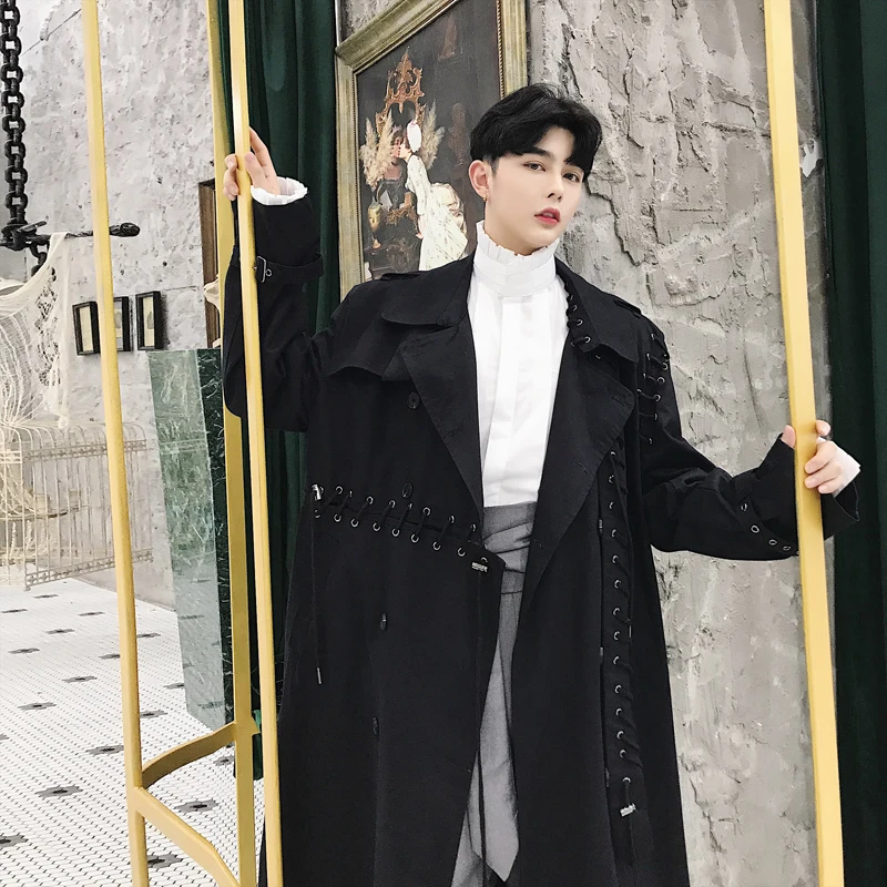Luxury Fashion Trench Coat Mens Patchwork unique Drawstring Long Windbreaker Male Stitching Casual Loose Outwear Clothes
Luxury Fashion Trench Coat Mens Patchwork unique Drawstring Long Windbreaker Male Stitching Casual Loose Outwear Clothes