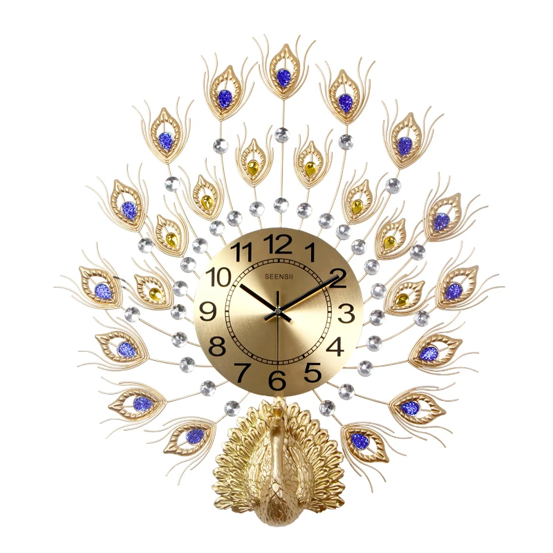 Luxury Wrought Iron Peacock Wall Clocks Decoration Craft Home Livingroom 3D Wall Mural Mute Electronic Wall Clock Ornament Decor
Luxury Wrought Iron Peacock Wall Clocks Decoration Craft Home Livingroom 3D Wall Mural Mute Electronic Wall Clock Ornament Decor