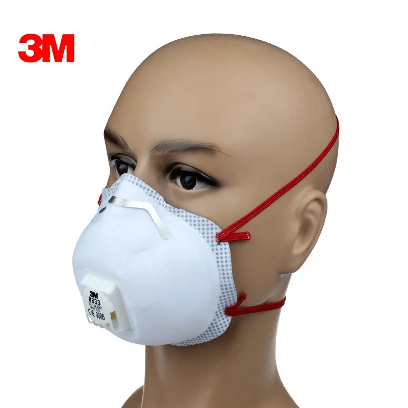 3M 8833 FFP3 Masks Cup-shaped With Valve Anti Particle Droplets Dust Breathable 99% Filteration Formaldehyde Cycling Face Masks
3M 8833 FFP3 Masks Cup-shaped With Valve Anti Particle Droplets Dust Breathable 99% Filteration Formaldehyde Cycling Face Masks