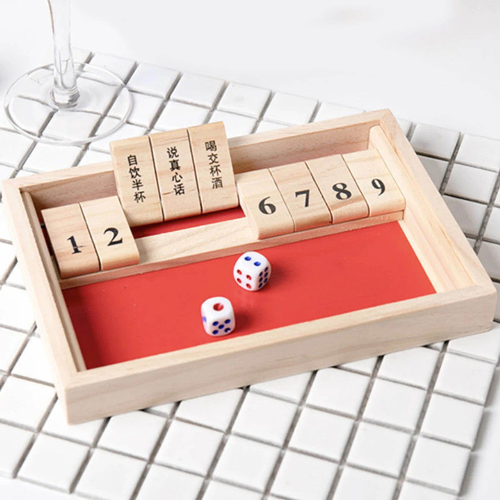 Classic 9 Numbers Wooden Shut The Box with Dice Board Game Friends Club Toys
Classic 9 Numbers Wooden Shut The Box with Dice Board Game Friends Club Toys
