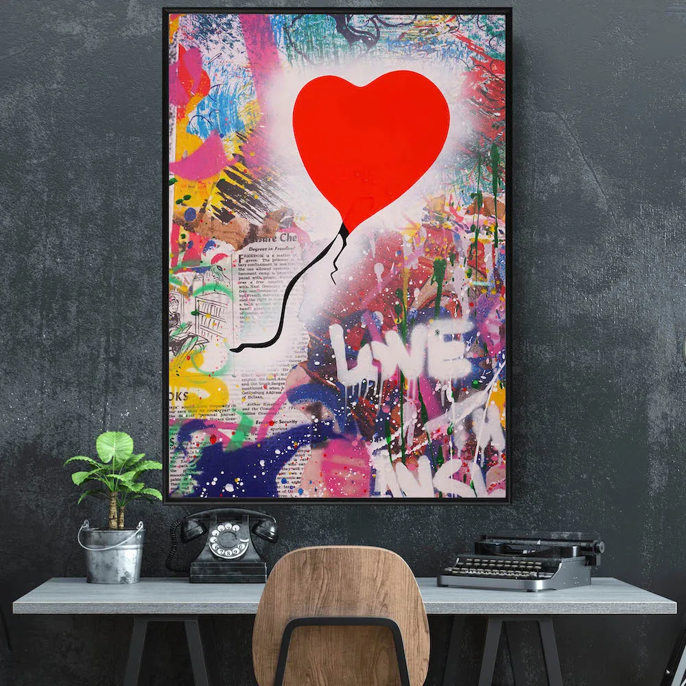 Balloon Love Graffiti Artwork Art Prints Trend Canvas Poster Quote Painting Motivation Wall Pictures for Living Room 
Balloon Love Graffiti Artwork Art Prints Trend Canvas Poster Quote Painting Motivation Wall Pictures for Living Room