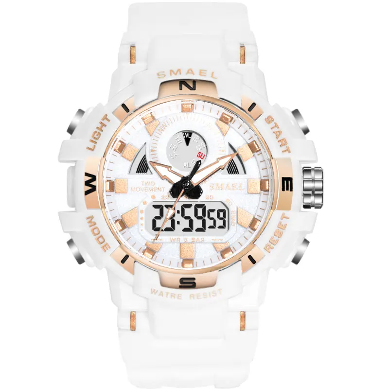 SMAEL Watches Fashion White Design Men Sports Watches Dual Display Analog Digital Quartz Wristwatches Men relogio masculino 1557
SMAEL Watches Fashion White Design Men Sports Watches Dual Display Analog Digital Quartz Wristwatches Men relogio masculino 1557