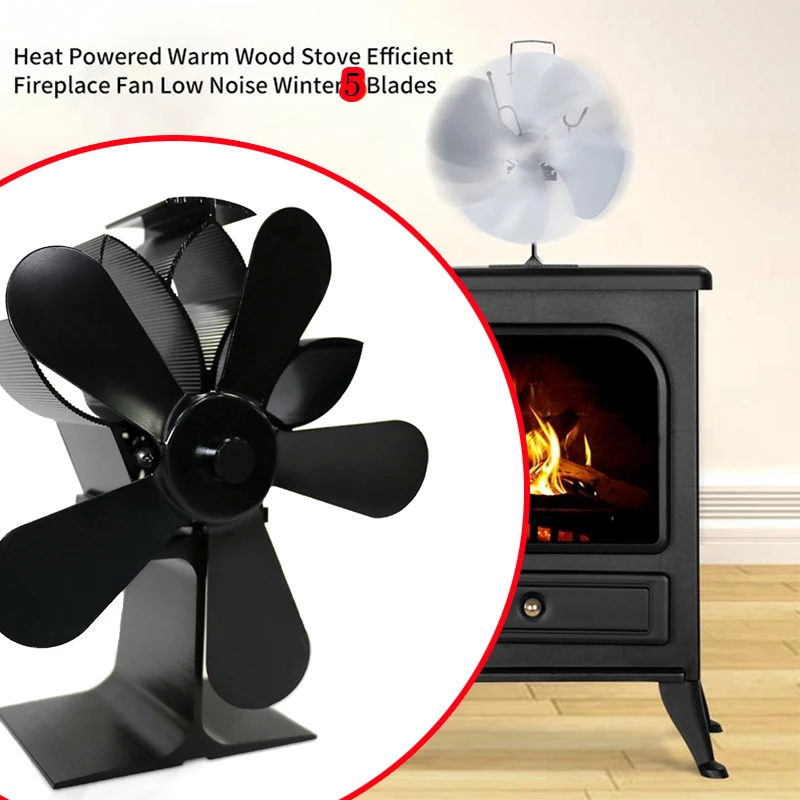 Black Automatic 5 Blade Heat Powered Stove Fan Log Wood Burner Eco Friendly Quiet Fan Home Efficient Fast Heat Distribute 
Black Automatic 5 Blade Heat Powered Stove Fan Log Wood Burner Eco Friendly Quiet Fan Home Efficient Fast Heat Distribute