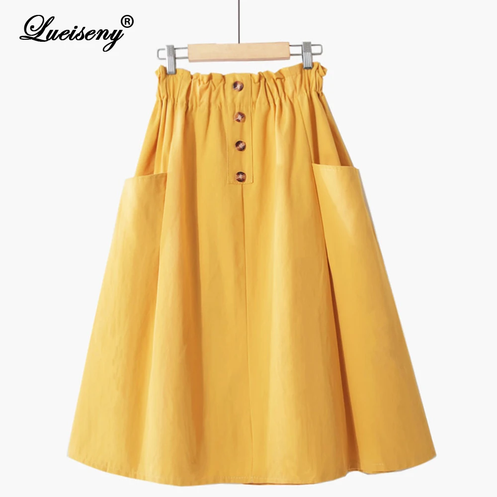 LUEISENY Skirts Women 2021 Casual Elegant Button Midi Skirt Korean Style Pocket A Line Mujer Faldas Femme Jupes Saias Mulher
LUEISENY Skirts Women 2021 Casual Elegant Button Midi Skirt Korean Style Pocket A Line Mujer Faldas Femme Jupes Saias Mulher