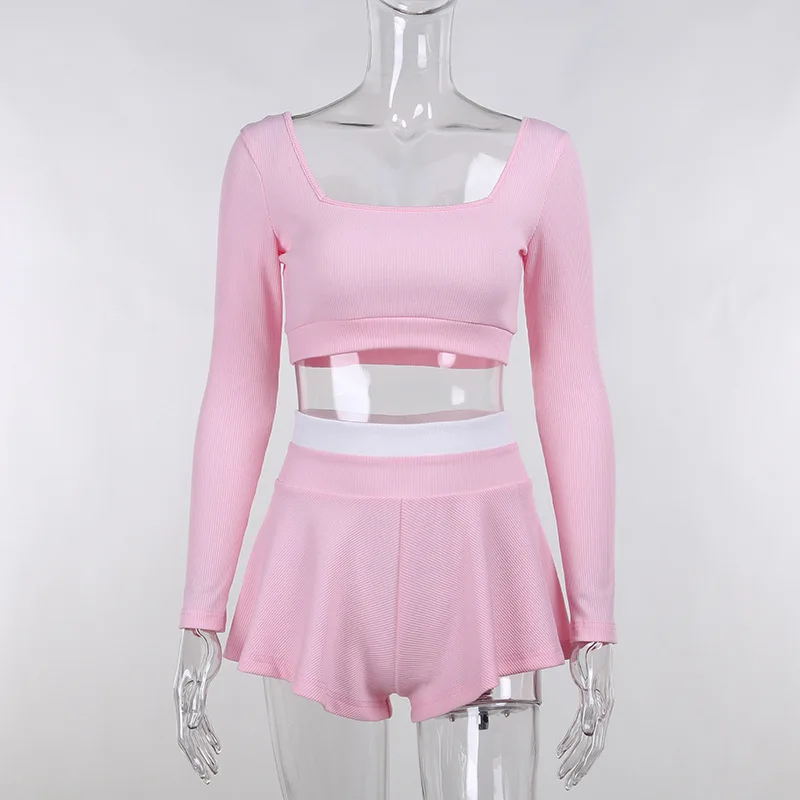 2021 Women Summer Long Sleeve Top Flare Skirt Shorts Set Women High Waist Shorts Women Tennis Biker Skirt Mujer Sexy Club Set
2021 Women Summer Long Sleeve Top Flare Skirt Shorts Set Women High Waist Shorts Women Tennis Biker Skirt Mujer Sexy Club Set