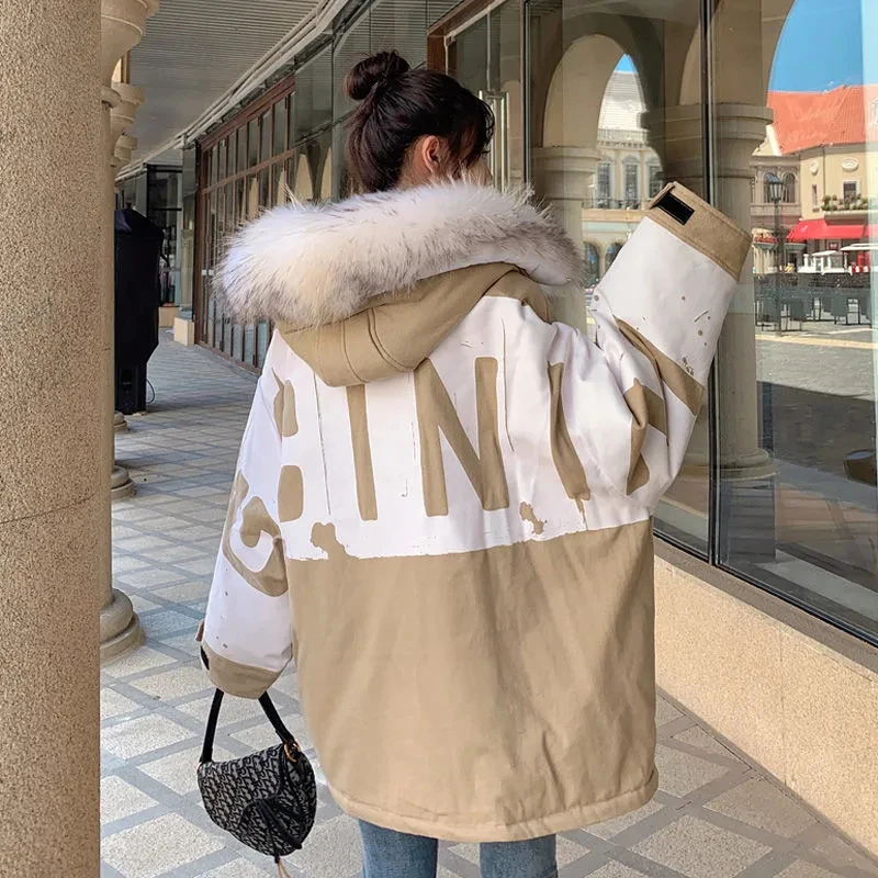 Winter Solid Mid-length Hooded Fur Collar Cotton-padded Coat Women Fashion Zipper Buckle Apricot Black Student Jacket Warm Coat
Winter Solid Mid-length Hooded Fur Collar Cotton-padded Coat Women Fashion Zipper Buckle Apricot Black Student Jacket Warm Coat