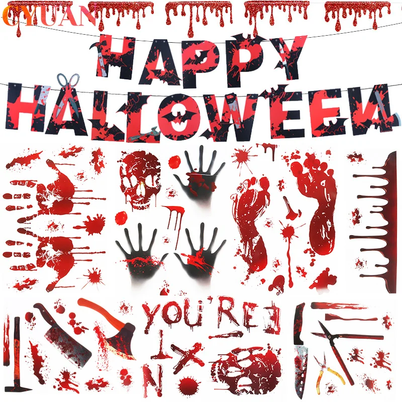Halloween Zombie Vampire Party Decorations Bloody Stickers Vampire Zombie Teeth Bloody Garland Banner Halloween Horror Props
Halloween Zombie Vampire Party Decorations Bloody Stickers Vampire Zombie Teeth Bloody Garland Banner Halloween Horror Props