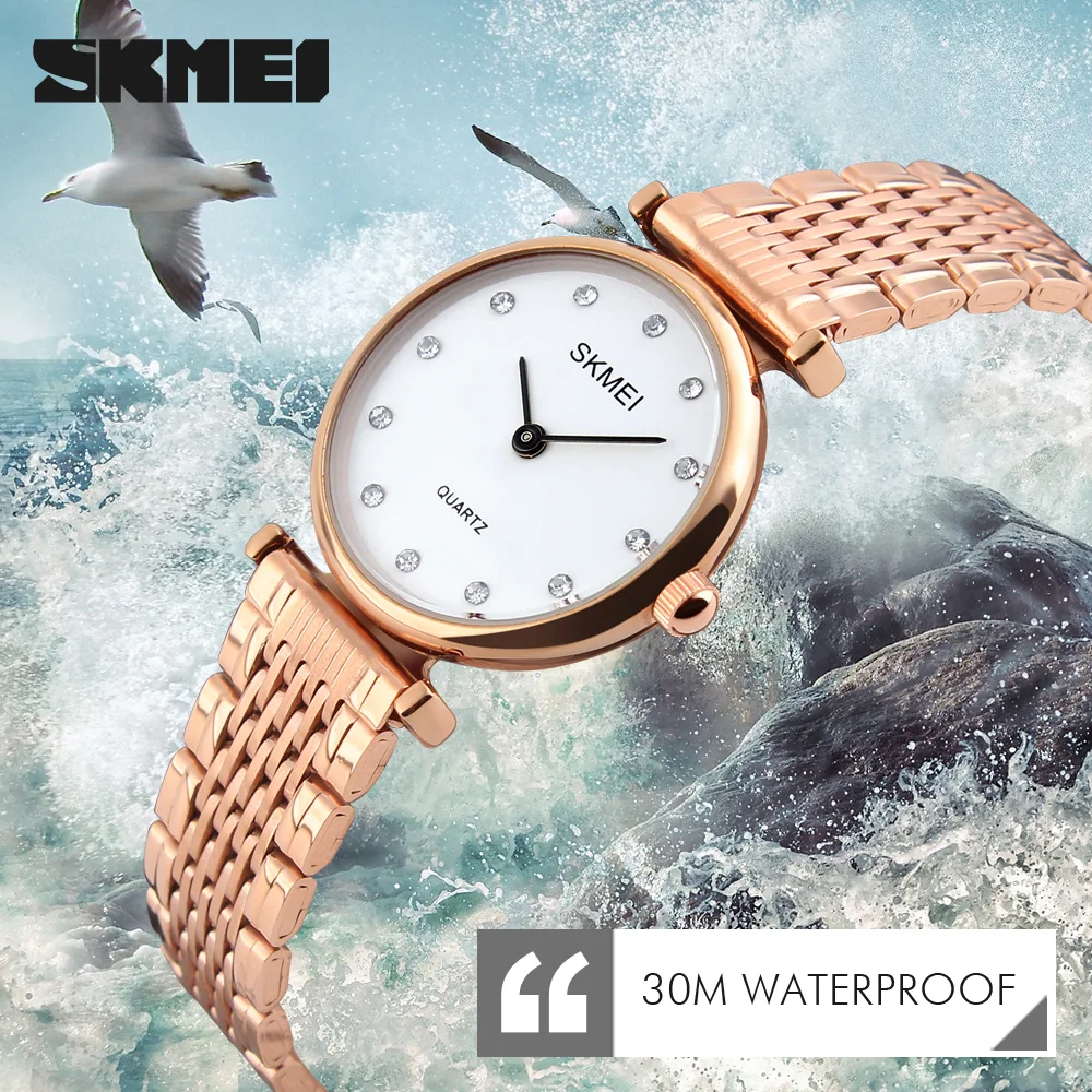 SKMEI Fashion Casual Sport Quartz Watch For Women Rhinestones Waterproof Alarm Stainless Steel Band Clock Watches Hombre Reloj
SKMEI Fashion Casual Sport Quartz Watch For Women Rhinestones Waterproof Alarm Stainless Steel Band Clock Watches Hombre Reloj