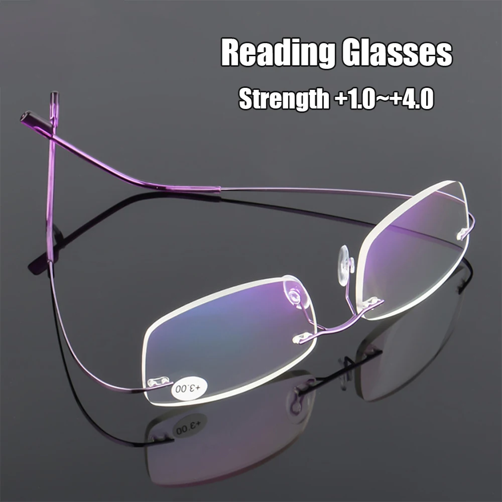Очки для чтения унисекс магнитные без оправы с прозрачной памятью диоптриями + 1