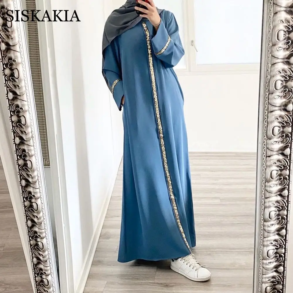 Siskakia Muslim Sequins Abaya Dress for Women 2021 Moroccan Dubai Turkey Arabic Oman Islamic Clothes Pink Blue Green Nida Fabric
Siskakia Muslim Sequins Abaya Dress for Women 2021 Moroccan Dubai Turkey Arabic Oman Islamic Clothes Pink Blue Green Nida Fabric