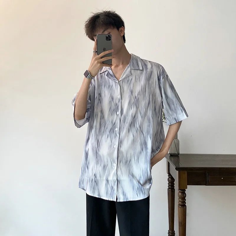 Summer Short-sleeved Shirts Men's Fashion Printed Casual Shirts Men Korean Loose Tie-dye Shirts Mens Dress Shirts M-2XL
Summer Short-sleeved Shirts Men's Fashion Printed Casual Shirts Men Korean Loose Tie-dye Shirts Mens Dress Shirts M-2XL