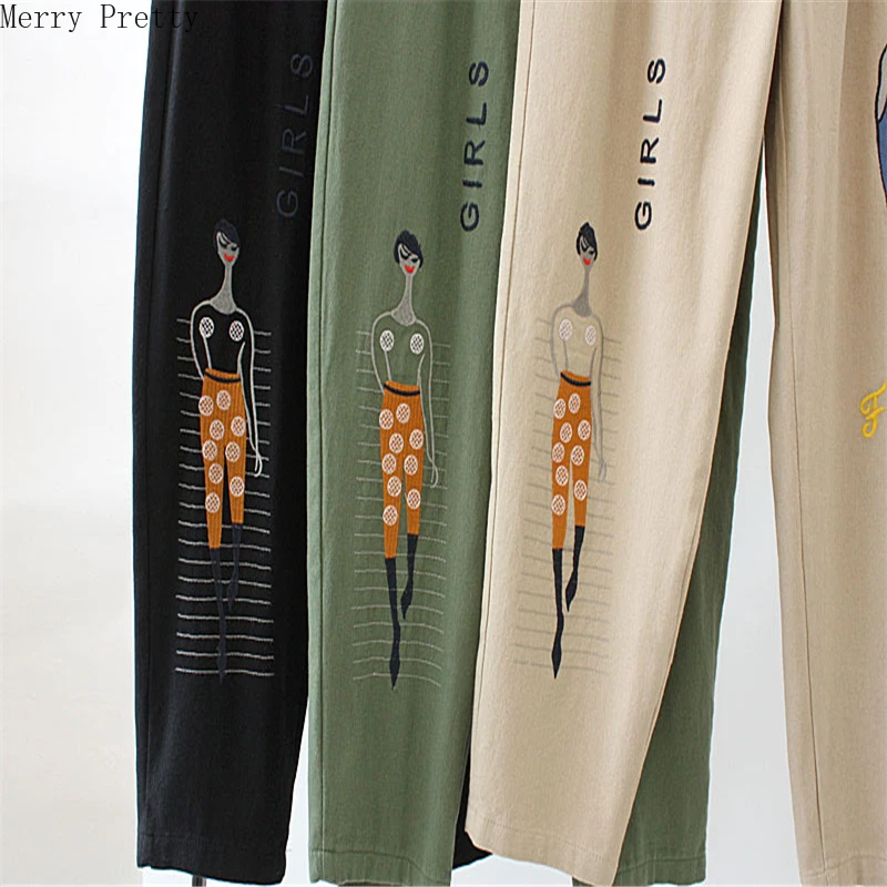 Women's Cartoon Embroidery Harem Pants With Pockets Oversize 4xl Fashion Ankle Length Pants Casual Women Cotton Pants Trousers
Women's Cartoon Embroidery Harem Pants With Pockets Oversize 4xl Fashion Ankle Length Pants Casual Women Cotton Pants Trousers
