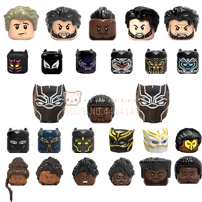 Фигурка героя фильма пантера WM762 WM789 строительные блоки фигурка голова MOC игрушки