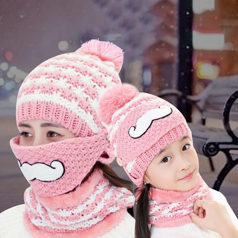 3PCS/Set Winter Scarf Set Thickend Knitted Hat Scarf Face Cover Outdoor for Women/Kids FS99
3PCS/Set Winter Scarf Set Thickend Knitted Hat Scarf Face Cover Outdoor for Women/Kids FS99