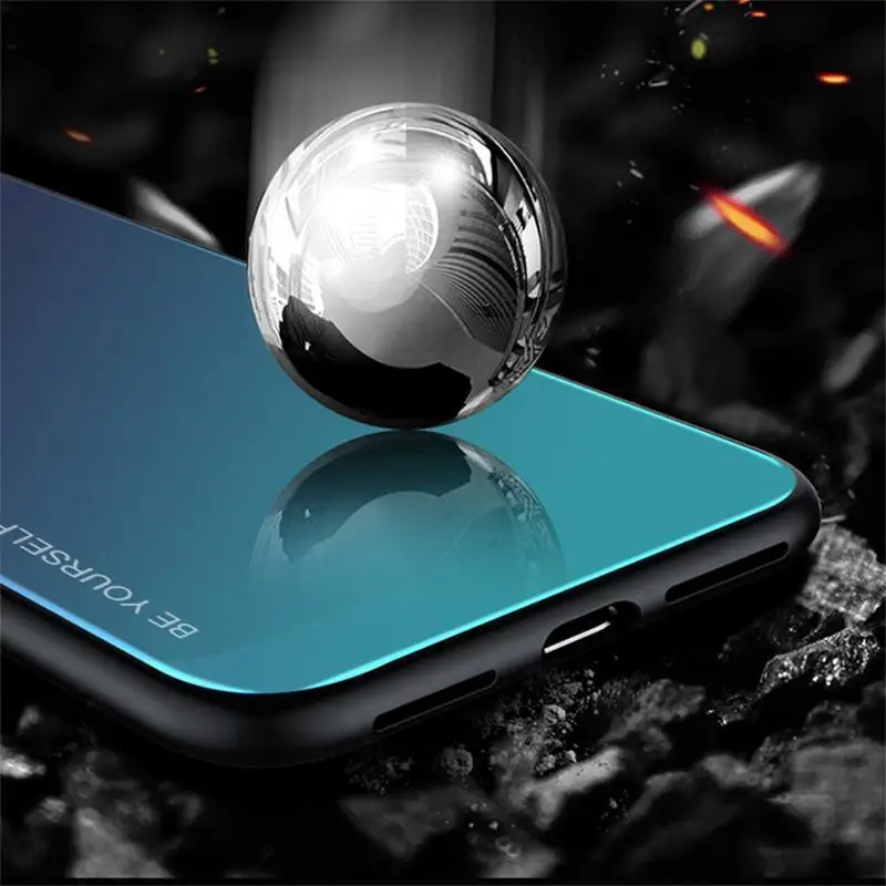 Чехол с градиентным закаленным стеклом для Xiaomi Redmi Note 8 7 6 Pro 5 Plus 6A 7A Mi Lite A2 A1 9 t Pocophone
