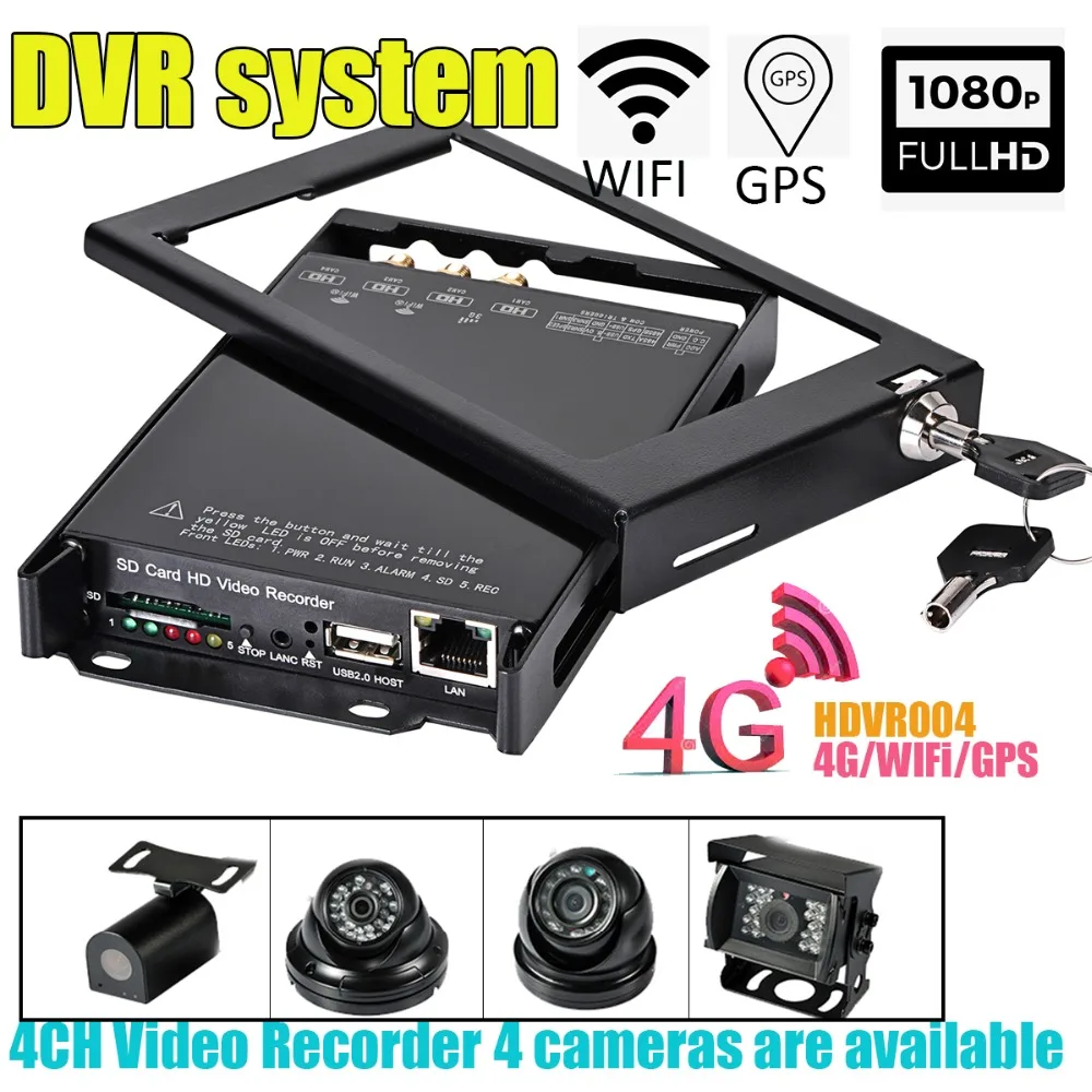 HDVR004 4CH Video Recorder 4G WIFI GPS HD 1080P mobile DVR HD Bus Camera System car Bus monitoring system DVR for Taxi
HDVR004 4CH Video Recorder 4G WIFI GPS HD 1080P mobile DVR HD Bus Camera System car Bus monitoring system DVR for Taxi