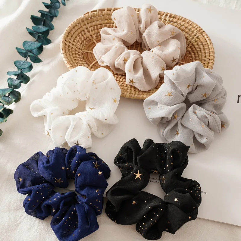 New Shiny Star Chiffon Hair Tie Ins Sweet Ponytail Holder For Women Girls Korean Elastic Rubber Band Hair Bands Rope Accessories
New Shiny Star Chiffon Hair Tie Ins Sweet Ponytail Holder For Women Girls Korean Elastic Rubber Band Hair Bands Rope Accessories