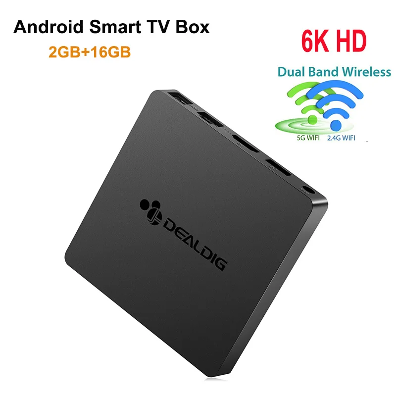 DEALDIG BOXD7 Android 7 1 tv Box 6K HD Allwinner H6 четырехъядерный Mali T720 MP2 телеприставка 2GB 16GB 2 4G/5 8G WiFi