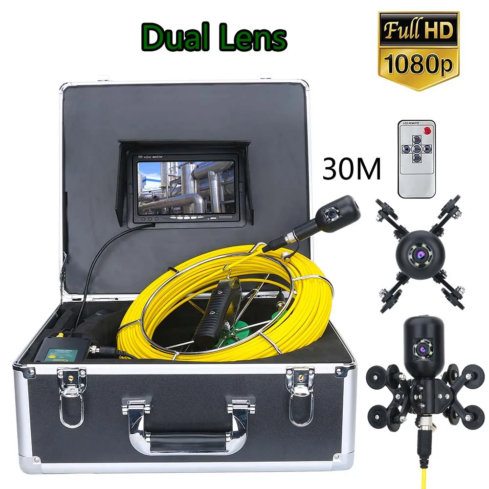 Dual Camera 7inch 30M 50M 1080P HD Lens Drain Sewer Pipeline Industrial Endoscope Pipe Inspection Video Camera
Dual Camera 7inch 30M 50M 1080P HD Lens Drain Sewer Pipeline Industrial Endoscope Pipe Inspection Video Camera