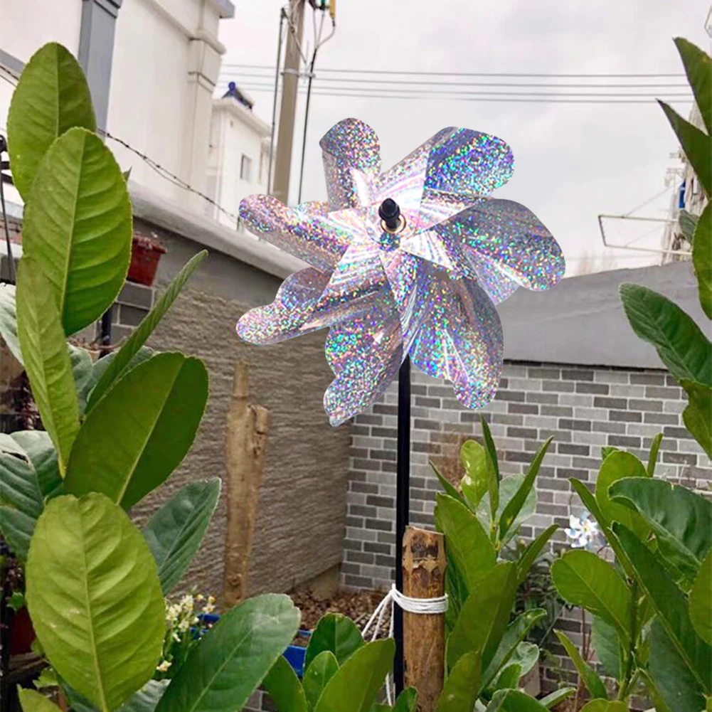Laser windmill 8 Leaves Bird Repellent Windmill Sparkly Silver Pinwheels Bird Deterrant For Garden Party Lawn Decor
Laser windmill 8 Leaves Bird Repellent Windmill Sparkly Silver Pinwheels Bird Deterrant For Garden Party Lawn Decor