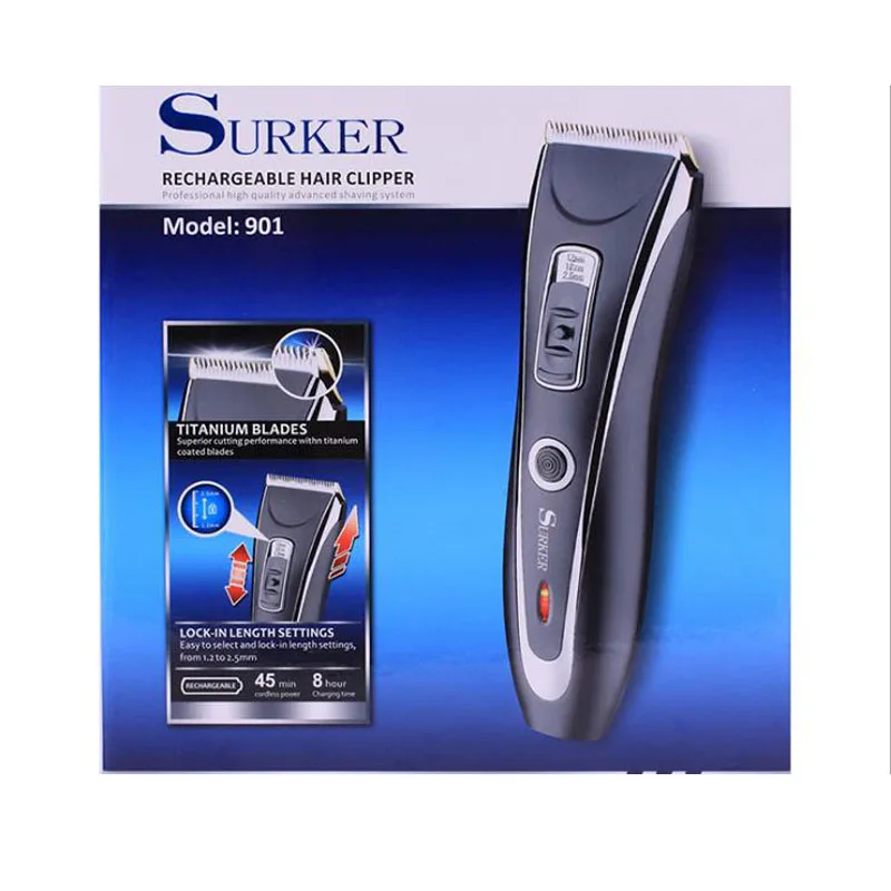 Surker electric hair clipper SK-901 wireless rechargeable hair clipper blade adjustable beard trimmer
Surker electric hair clipper SK-901 wireless rechargeable hair clipper blade adjustable beard trimmer