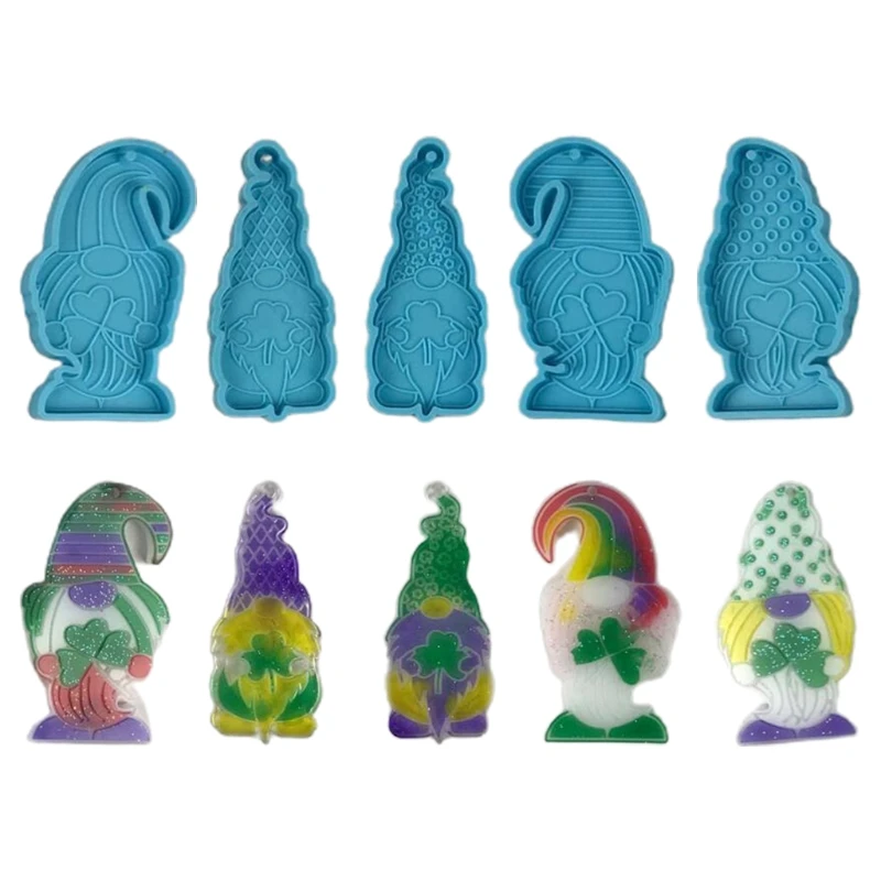 DIY Crafts Epoxy Resin Mold Irish Festival Faceless Doll Keychain Silicone Mould