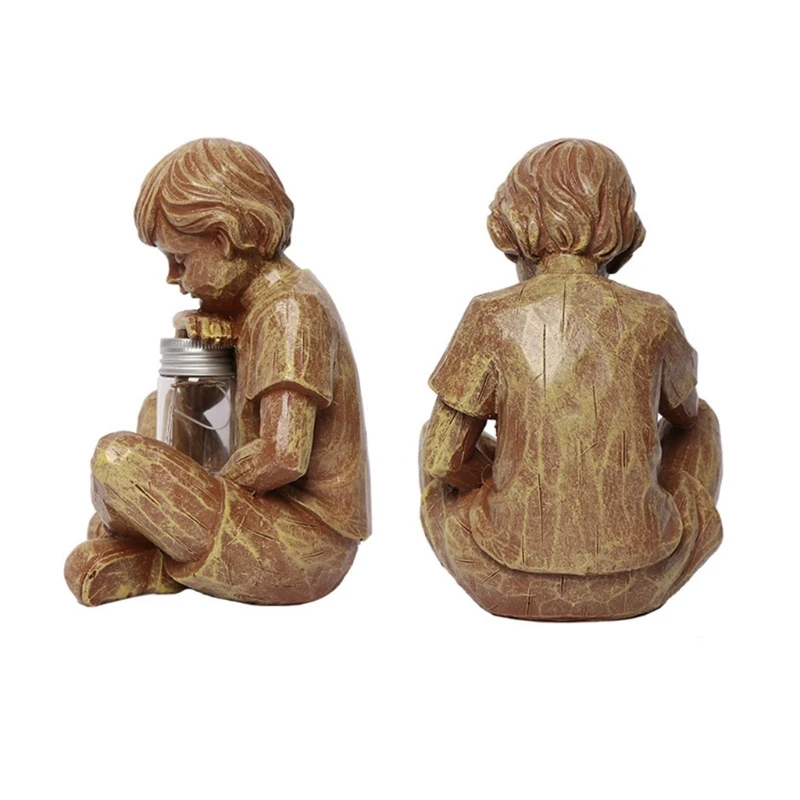 Carved Resin Statue with LED Light Glimpses of God Boy Fireflies in Jar Sculpture Outdoor Garden Figurine Deccoration
Carved Resin Statue with LED Light Glimpses of God Boy Fireflies in Jar Sculpture Outdoor Garden Figurine Deccoration