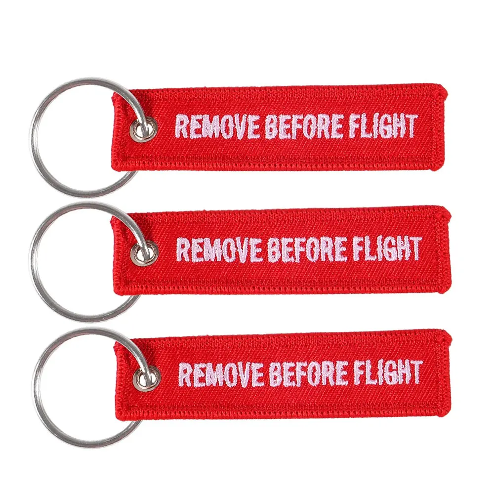 3PCS 8x2cm Mini Red REMOVE BEFORE FLIGHT Keychain for Aviation Gift Promotion Christmas Gifts Key Tag Embroidery Key Chain
3PCS 8x2cm Mini Red REMOVE BEFORE FLIGHT Keychain for Aviation Gift Promotion Christmas Gifts Key Tag Embroidery Key Chain