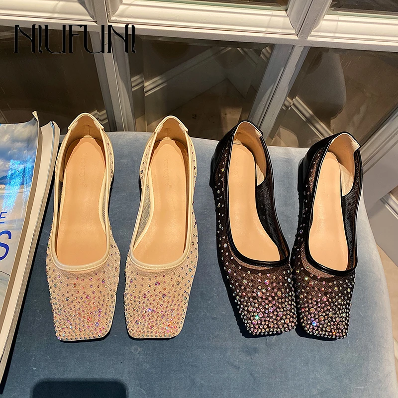 Transparent Mesh Rhinestone Flat Muller Women's Sandals Soft Sole Set Foot Single Shoes Square Head Women Shoes Pumps Breathable
Transparent Mesh Rhinestone Flat Muller Women's Sandals Soft Sole Set Foot Single Shoes Square Head Women Shoes Pumps Breathable