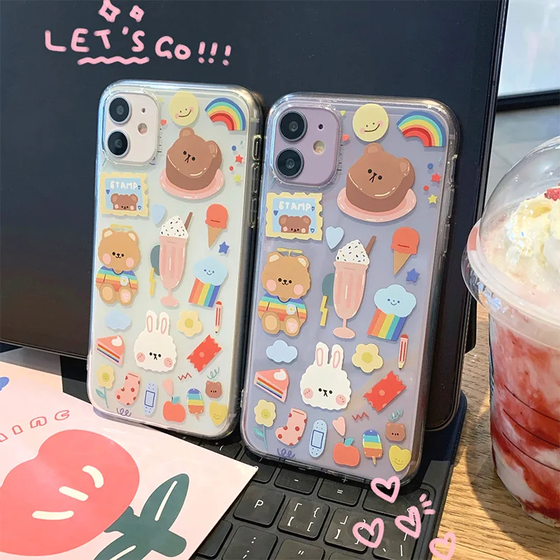 Ins Cartoon Cute Bear Is Suitable for IPhone11 12pro Mobile Phone Shell 8P Transparent 7PLUS Apple 12 Soft Shell 6sp Anti-drop
Ins Cartoon Cute Bear Is Suitable for IPhone11 12pro Mobile Phone Shell 8P Transparent 7PLUS Apple 12 Soft Shell 6sp Anti-drop