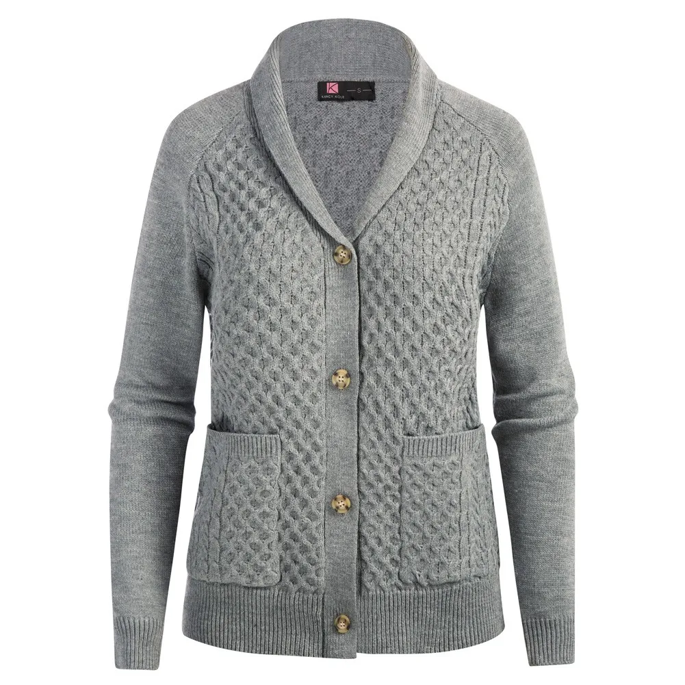 KK Women Textured Cardigan Sweater Long Sleeve Shawl Lapel Button-up Knitwear Soft Comfortable Textured Knitted Fabric
KK Women Textured Cardigan Sweater Long Sleeve Shawl Lapel Button-up Knitwear Soft Comfortable Textured Knitted Fabric