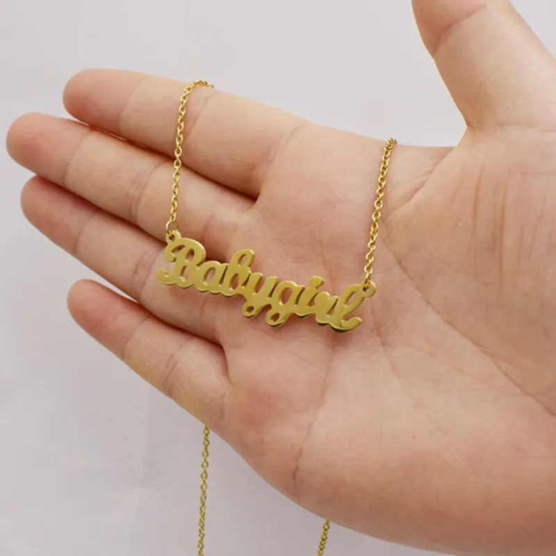 Popular Stainless Steel Necklace Titanium Steel Letter Necklace Babygirl Necklace New Accessories
Popular Stainless Steel Necklace Titanium Steel Letter Necklace Babygirl Necklace New Accessories