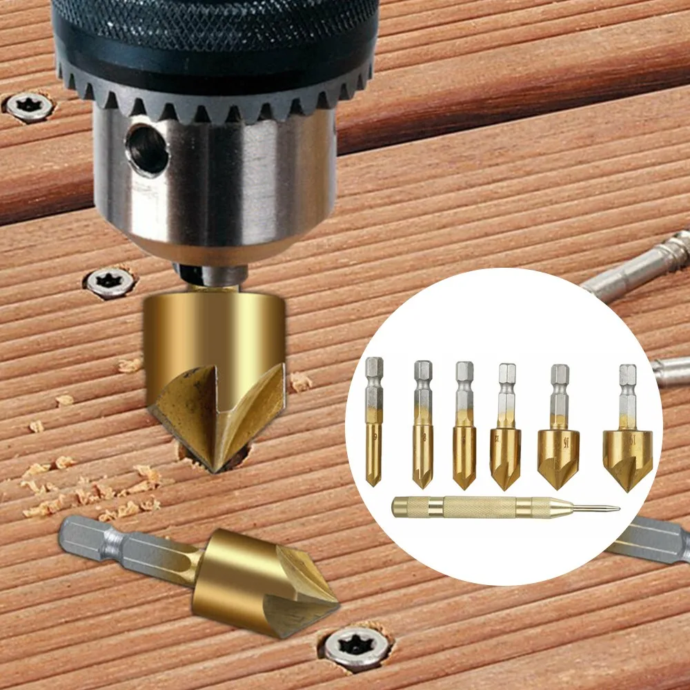 Universal Hex Shank Countersink Drill Bit 6-19mm Titanium Coated 5 Flute Hole Drill Tool Power Tool Accessories Hot!
Universal Hex Shank Countersink Drill Bit 6-19mm Titanium Coated 5 Flute Hole Drill Tool Power Tool Accessories Hot!